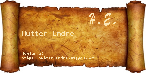 Hutter Endre névjegykártya